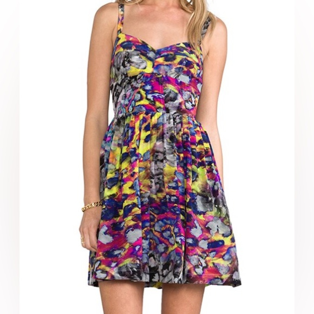 Amanda Uprichard Champagne Dress in Digital Leopard